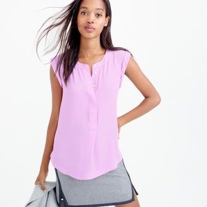 J Crew sleeveless drapey popover shirt lilac sz 0